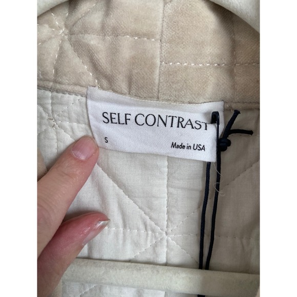 SELF CONTRAST Anne Quilted Jacket Beige Made in USA Size Small - Picture 2 of 8